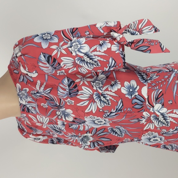 Tokito Womens Dress Size 6 Pink Grey Floral Short Sleeve Fit & Flare Keyhole NEW - Picture 9 of 16